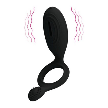 Black Double Stimulation with Vibrating Egg