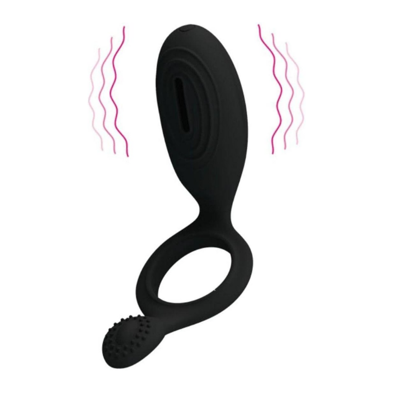 Black Double Stimulation with Vibrating Egg