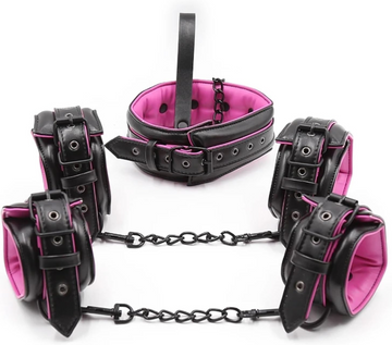 3pcs Restraint Collar Ankle Sleeve Handcuffs for Sex